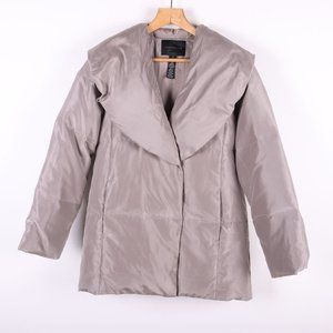 CLUB MONACO 100% Silk Down Silver Puffer